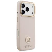 Guess Grained Strass Logo MagSafe - Etui iPhone 17 Pro (różowy)