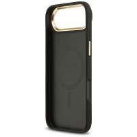 Guess Grained Strass Logo MagSafe - Etui iPhone Air (czarny)
