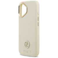 Guess Grained Strass Logo MagSafe - Etui iPhone 17 (beżowy)