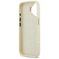 Guess Grained Strass Logo MagSafe - Etui iPhone 17 (beżowy)
