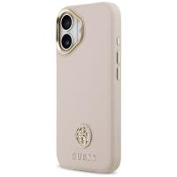 Guess Grained Strass Logo MagSafe - Etui iPhone 17 (różowy)