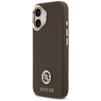 Guess Grained Strass Logo MagSafe - Etui iPhone 17 (brązowy)