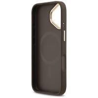 Guess Grained Strass Logo MagSafe - Etui iPhone 17 (brązowy)