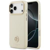 Guess Grained Strass Logo MagSafe - Etui iPhone 17 Pro Max (beżowy) Guess Grained Strass Logo MagSafe - Etui iPhone 17 Pro Max (beżowy)