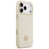Guess Grained Strass Logo MagSafe - Etui iPhone 17 Pro Max (beżowy)