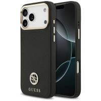 Guess Grained Strass Logo MagSafe - Etui iPhone 17 Pro Max (czarny) Guess Grained Strass Logo MagSafe - Etui iPhone 17 Pro Max (czarny)