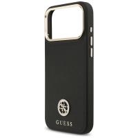 Guess Grained Strass Logo MagSafe - Etui iPhone 17 Pro Max (czarny)