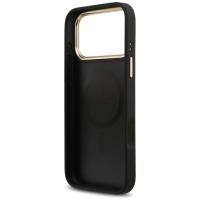 Guess Grained Strass Logo MagSafe - Etui iPhone 17 Pro Max (czarny)