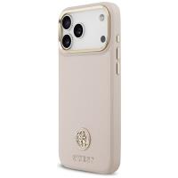 Guess Grained Strass Logo MagSafe - Etui iPhone 17 Pro Max (różowy)
