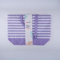 Alpina - Torba plażowa w paski 49,3x16x34 cm (Fioletowy / Biały)