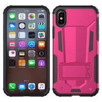 Zizo Hybrid Transformer Cover - Pancerne etui iPhone X z podstawką (Hot Pink/Black)