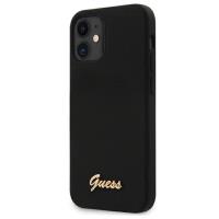 Guess Silicone Script - Etui iPhone 12 mini (czarny)