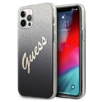 Guess Glitter Gradient Script - Etui iPhone 12 Pro Max (czarny) Guess Glitter Gradient Script - Etui iPhone 12 Pro Max (czarny)
