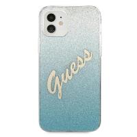 Guess Glitter Gradient Script - Etui iPhone 12 mini (niebieski)