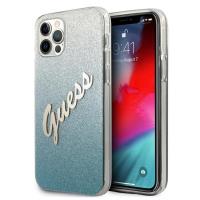 Guess Glitter Gradient Script - Etui iPhone 12 Pro Max (niebieski) Guess Glitter Gradient Script - Etui iPhone 12 Pro Max (niebieski)