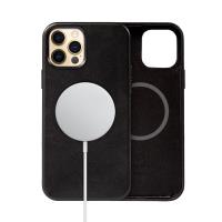 Crong Essential Cover Magnetic - Etui ze skóry iPhone 12 Pro Max MagSafe (czarny) Crong Essential Cover Magnetic - Etui ze skóry iPhone 12 Pro Max MagSafe (czarny)