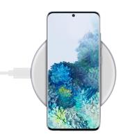 Crong PowerSpot Fast Wireless Charger – Aluminiowa ładowarka bezprzewodowa Qi 15W USB-C z powłoką ze szkła hartowanego (Silver White)