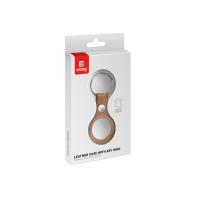 Crong Leather Case with Key Ring – Skórzane etui ochronne brelok do Apple AirTag (brązowy)