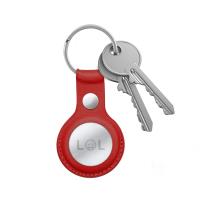 Crong Leather Case with Key Ring – Skórzane etui ochronne brelok do Apple AirTag (czerwony)