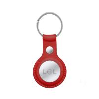 Crong Leather Case with Key Ring – Skórzane etui ochronne brelok do Apple AirTag (czerwony)