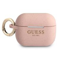 Guess Silicone Glitter Case Est – Etui Airpods Pro (różowy)