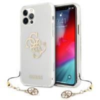 Guess 4G Big Logo Charm - Etui iPhone 12 / iPhone 12 Pro (złoty charms)