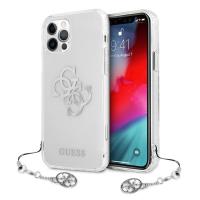 Guess 4G Big Logo Charm - Etui iPhone 12 / iPhone 12 Pro (srebrny charms)