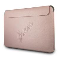 Guess Saffiano Script Computer Sleeve - Etui na notebooka 13" (różowy)