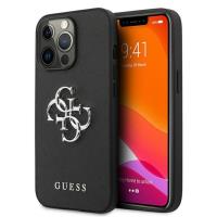 Guess Saffiano 4G Big Silver Logo - Etui iPhone 13 Pro (czarny) Guess Saffiano 4G Big Silver Logo - Etui iPhone 13 Pro (czarny)
