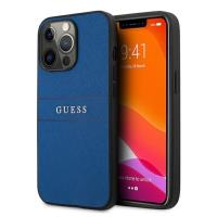 Guess Saffiano Metal Logo Stripes - Etui iPhone 13 Pro (niebieski) Guess Saffiano Metal Logo Stripes - Etui iPhone 13 Pro (niebieski)