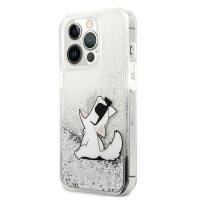 Karl Lagerfeld Liquid Glitter Choupette Fun - Etui iPhone 13 Pro Max (srebrny)