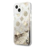 Guess Peony Liquid Glitter - Etui iPhone 13 mini (złoty)
