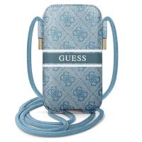 Guess 4G Printed Stripe Pouch - Torebka na telefon L (niebieski) Guess 4G Printed Stripe Pouch - Torebka na telefon L (niebieski)