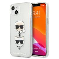 Karl Lagerfeld Glitter Karl & Choupette Head - Etui iPhone 13 mini (srebrny) Karl Lagerfeld Glitter Karl & Choupette Head - Etui iPhone 13 mini (srebrny)