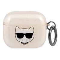 Karl Lagerfeld Choupette Head Glitter - Etui AirPods 3 (złoty)