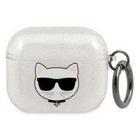 Karl Lagerfeld Choupette Head Glitter - Etui AirPods 3 (srebrny)