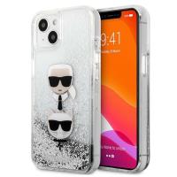 Karl Lagerfeld Liquid Glitter Karl & Choupette Head - Etui iPhone 13 mini (srebrny) Karl Lagerfeld Liquid Glitter Karl & Choupette Head - Etui iPhone 13 mini (srebrny)