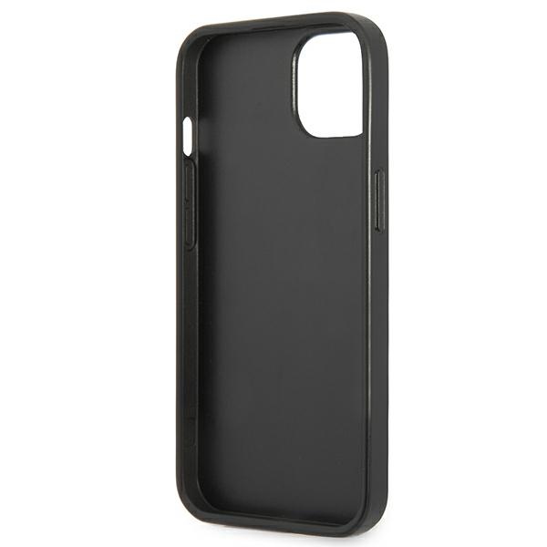 Guess Saffiano Double Card Triangle - Etui iPhone 13 Mini (czarny)