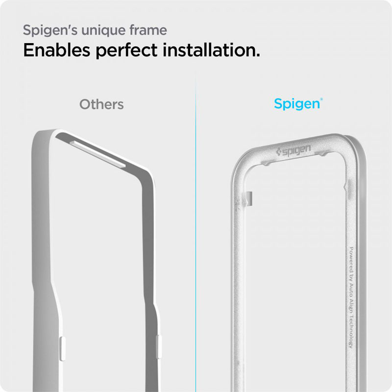 Spigen Alm Glass FC 2-Pack - Szkło hartowane do iPhone 16e / iPhone 14 / iPhone 13 / iPhone 13 Pro 2 szt (Czarna ramka)