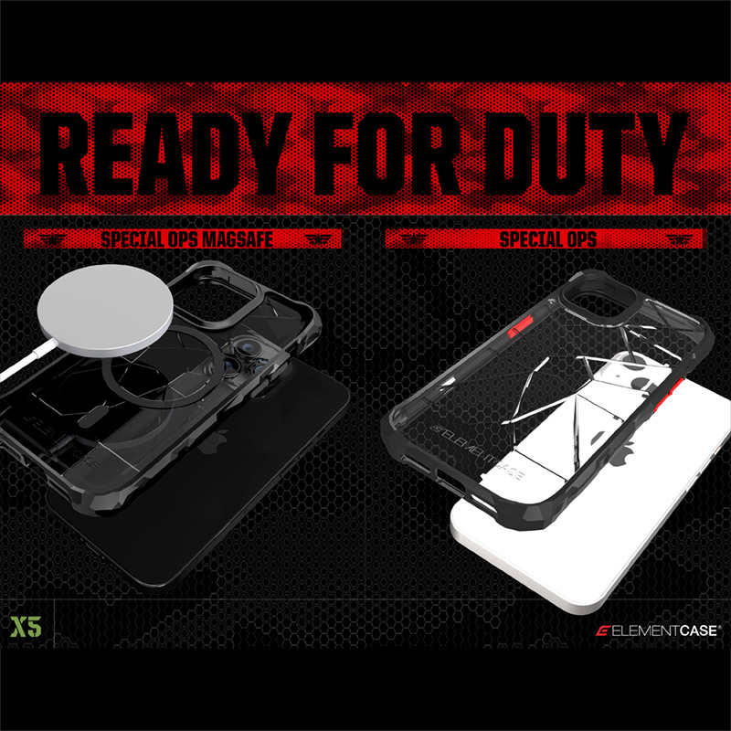 Element Case Special Ops X5 - Pancerne etui iPhone 14 Plus (Mil-Spec Drop Protection) (Smoke/Black)