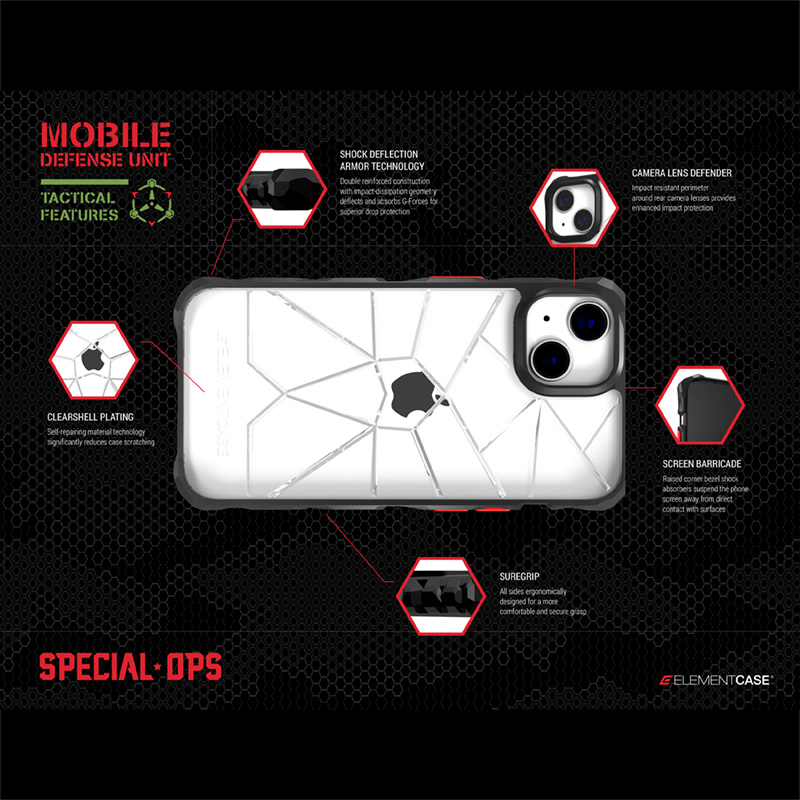 Element Case Special Ops X5 MagSafe - Pancerne etui iPhone 14 (Mil-Spec Drop Protection) (Smoke/Black)