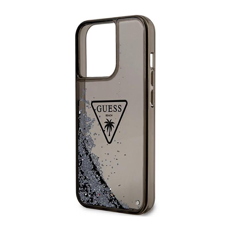 Guess Liquid Glitter Triangle Logo Case – Etui iPhone 14 Pro Max (czarny)