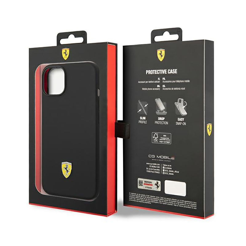 Ferrari Silicone Metal Logo - Etui iPhone 14 Plus (czarny)