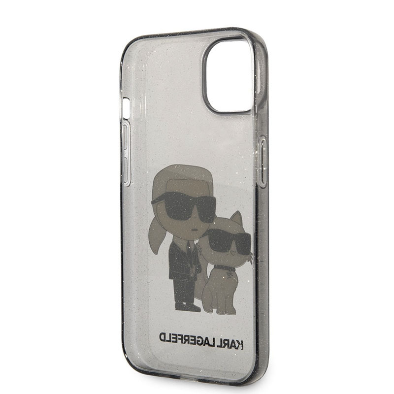 Karl Lagerfeld IML Glitter NFT Karl & Choupette - Etui iPhone 14 Plus (czarny)