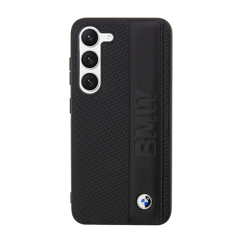 BMW Leather Textured & Stripe - Etui Samsung Galaxy S23+ (czarny)