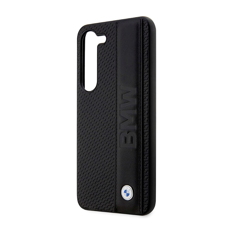 BMW Leather Textured & Stripe - Etui Samsung Galaxy S23+ (czarny)