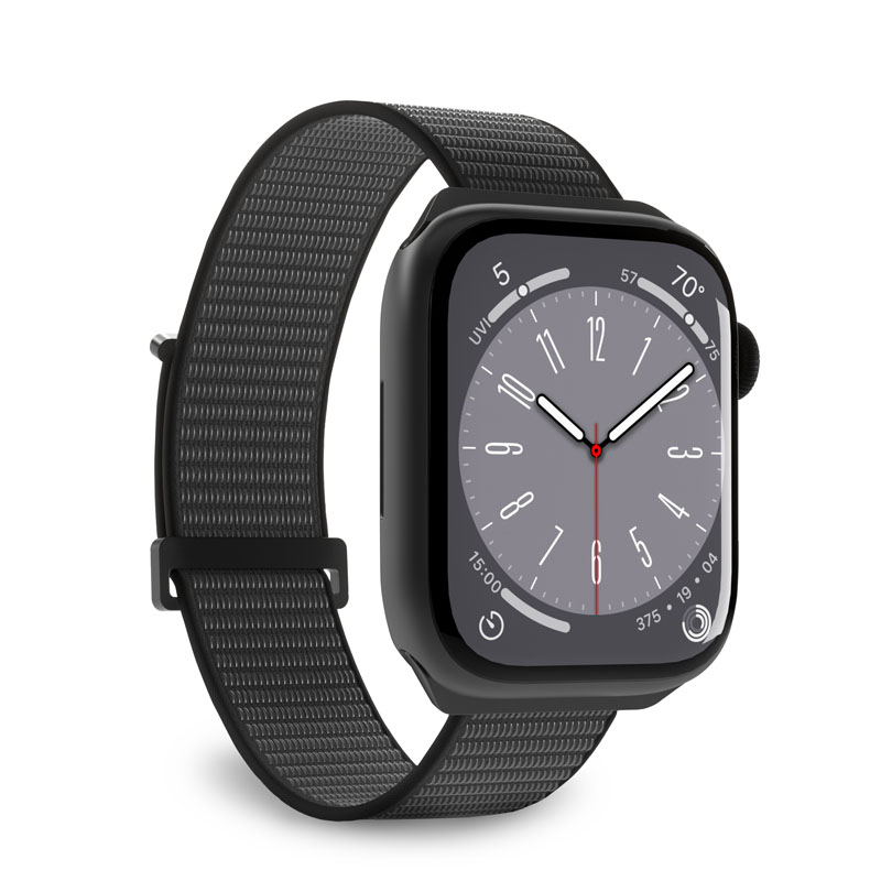 PURO Nylon Sport - Pasek do Apple Watch 44/45/46/49 mm (Czarny)