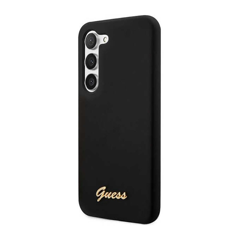 Guess Silicone Script Metal Logo - Etui Samsung Galaxy S23 (czarny)