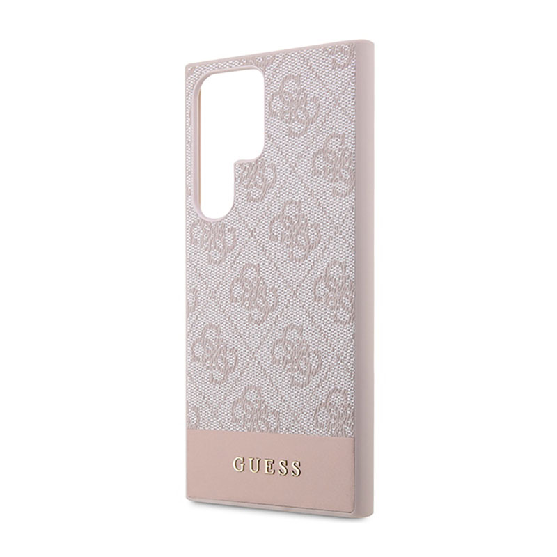 Guess 4G Bottom Stripe Metal Logo Collection - Etui Samsung Galaxy S23 Ultra (różowy)
