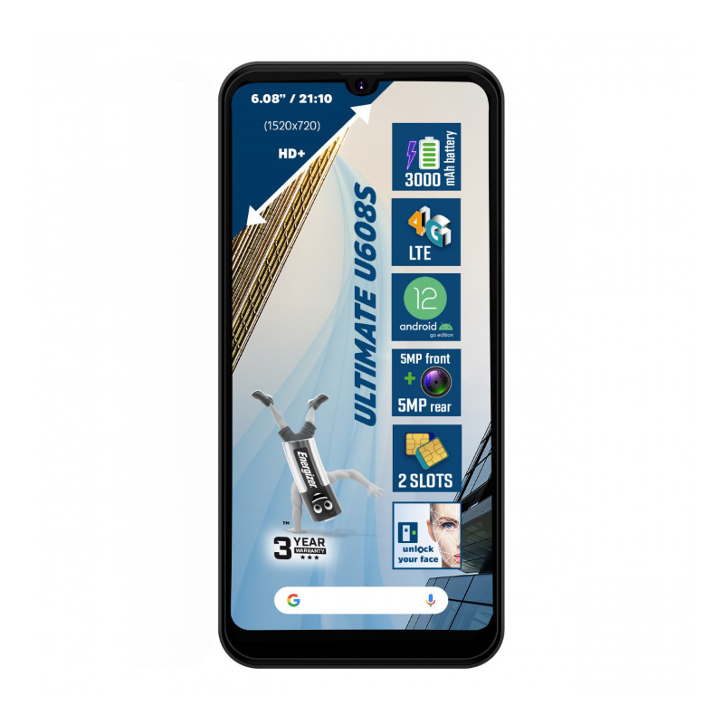 Energizer Ultimate U608S - Smartfon 2GB RAM 32GB 6,08" 4G LTE Dual SIM EU (Czarny)